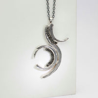 One of a Kind: (No. 7) Brushstrokes Pendant with black diamonds