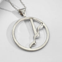 One of a Kind: (No. 14) Bespoke Silver Glissando pendant with Triangular Diamond