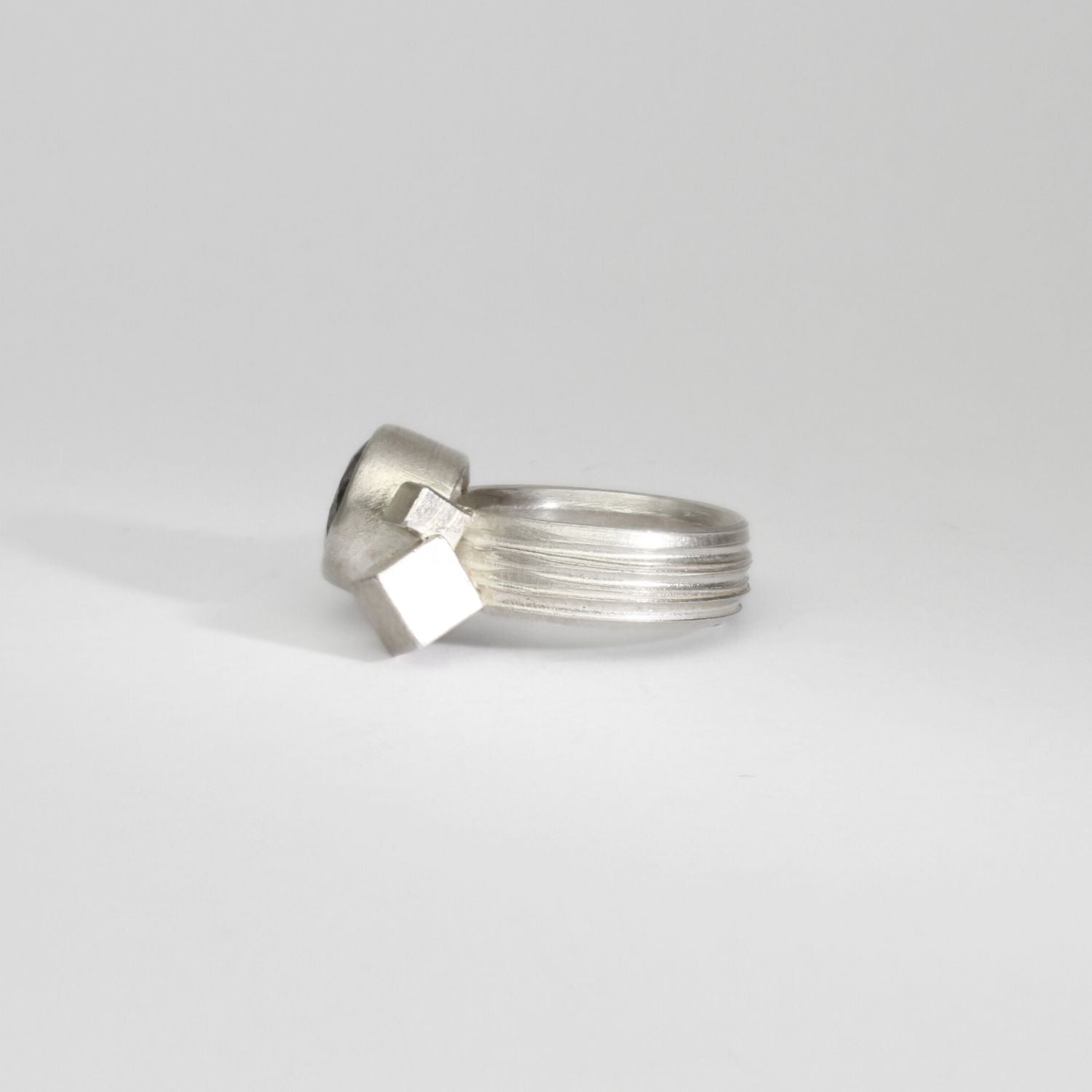 Oval tourmaline quartz silver ring by Chris Boland