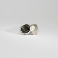 Oval tourmaline quartz silver ring by Chris Boland