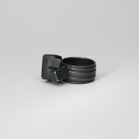 Aquamarine black silver ring by Chris Boland