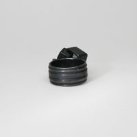 Aquamarine black silver ring by Chris Boland