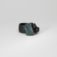 Aquamarine black silver ring by Chris Boland