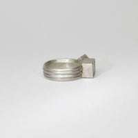 Rectangle aquamarine silver ring by Chris Boland