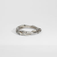 Double twig silver ring with diamonds by Charmian Ottaway