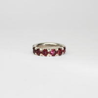 Chunky silver ring with pink tourmalines by Charmian Ottaway
