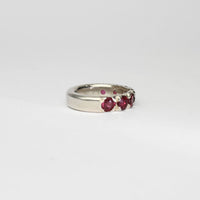 Chunky silver ring with pink tourmalines by Charmian Ottaway