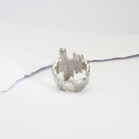 One of a Kind: (No 2.) Bespoke Carved Ring in Silver and Diamonds - Mari Thomas Jewellery