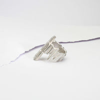 One of a Kind: (No 2.) Bespoke Carved Ring in Silver and Diamonds - Mari Thomas Jewellery