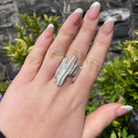 One of a Kind: (No 2.) Bespoke Carved Ring in Silver and Diamonds - Mari Thomas Jewellery