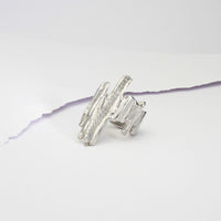 One of a Kind: (No 2.) Bespoke Carved Ring in Silver and Diamonds - Mari Thomas Jewellery
