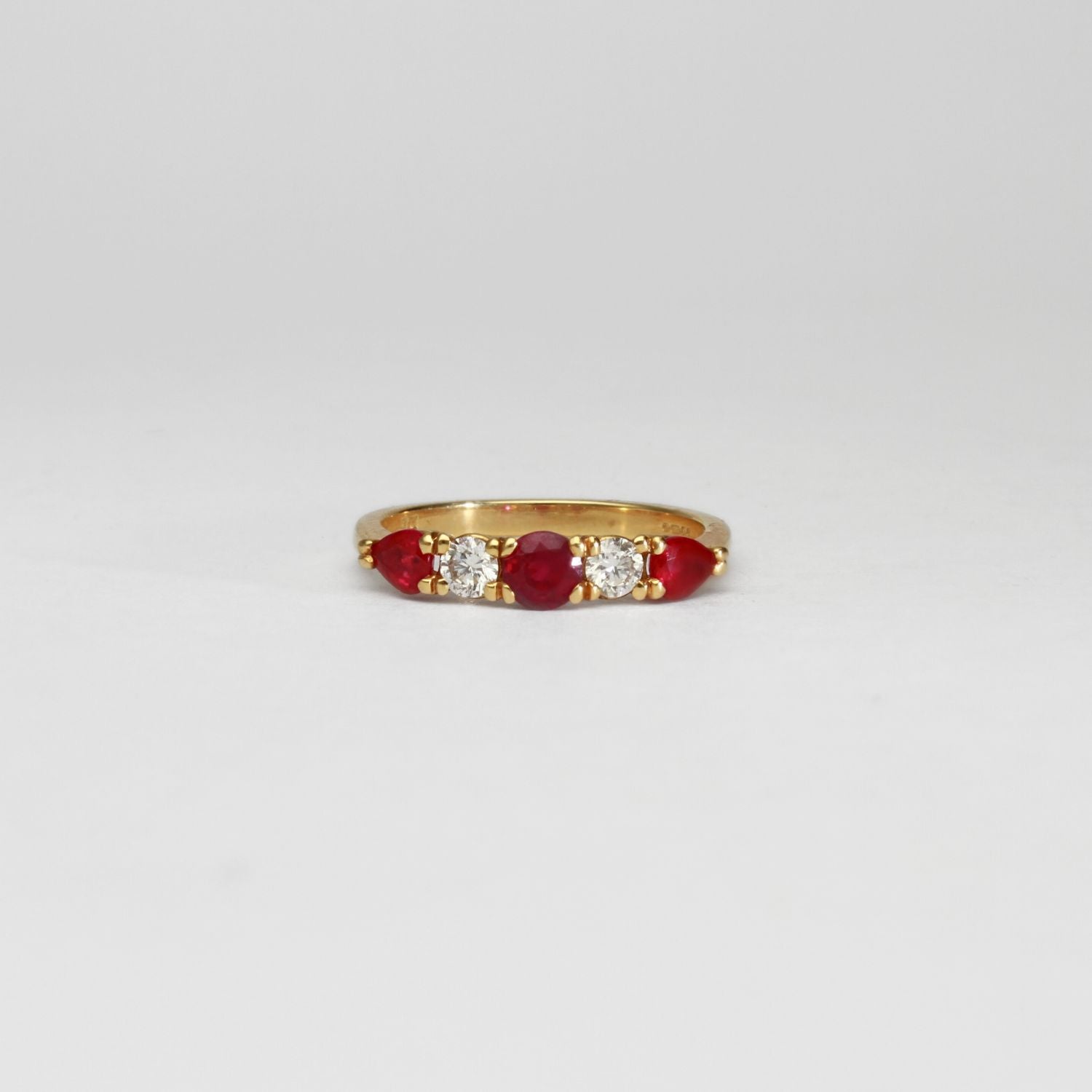 18ct gold ring with rubies and diamonds by Duncan Eves