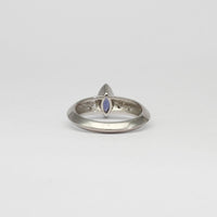 18ct white gold ring with marquise sapphire and diamonds by Duncan Eves