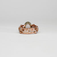 9ct rose gold ring with morganite and diamonds by Duncan Eves