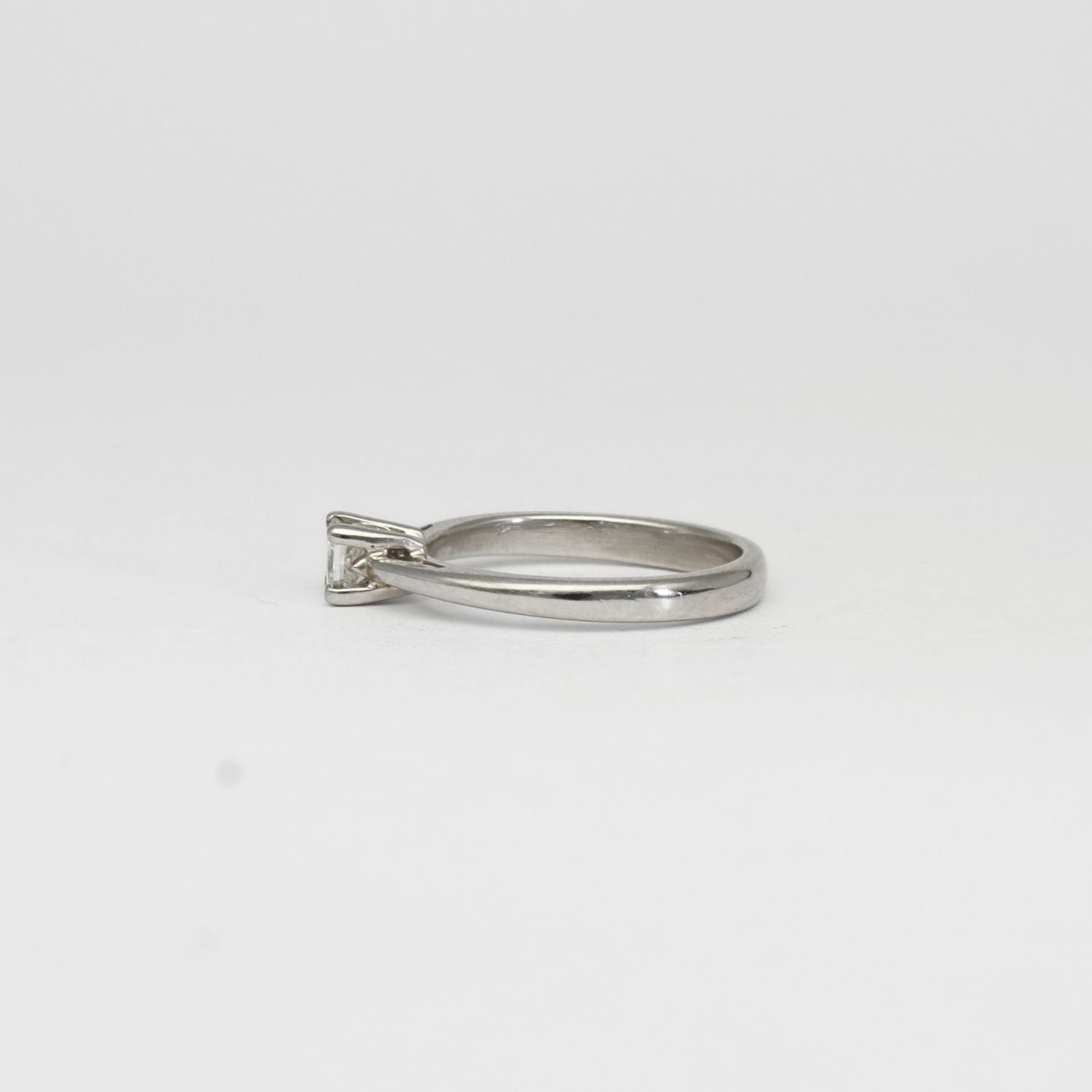 Platinum solitaire princess cut diamond ring by Duncan Eves