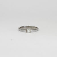 Platinum solitaire princess cut diamond ring by Duncan Eves