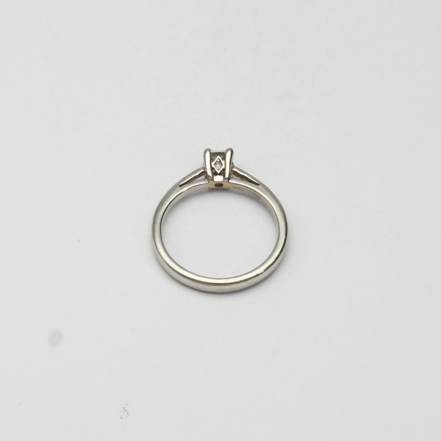 Platinum solitaire princess cut diamond ring by Duncan Eves