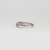 9ct white gold ring with blue sapphires and diamonds by Duncan Eves