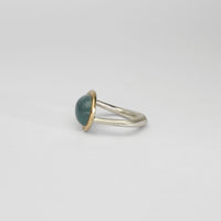 Aquamarine silver & 18ct gold ring by Emily Thatcher