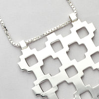 Carthenni / Welsh Weave: Large Silver Caernarfon Pendant - Mari Thomas Jewellery