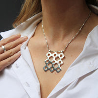 Carthenni Silhouette: Caernarfon Hatch Design - Large silver pendant