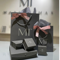 Gift packaging for Mari Thomas Jewelry. Award winning designer of contemporary Welsh silver jewelry. Made in the UK