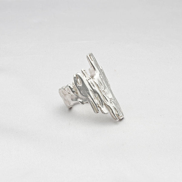 Contemporary Welsh silver jewellery. Inspired by the beautiful rugged landscape of Wales. This sculptured ring is designed and handmade in Wales
