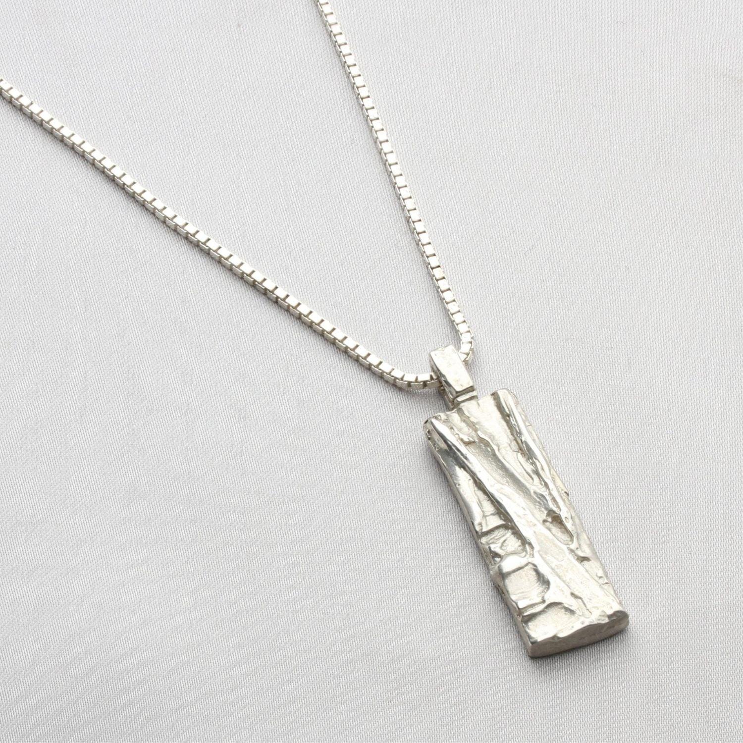 Sterling silver rectangle hot sale pendant necklace