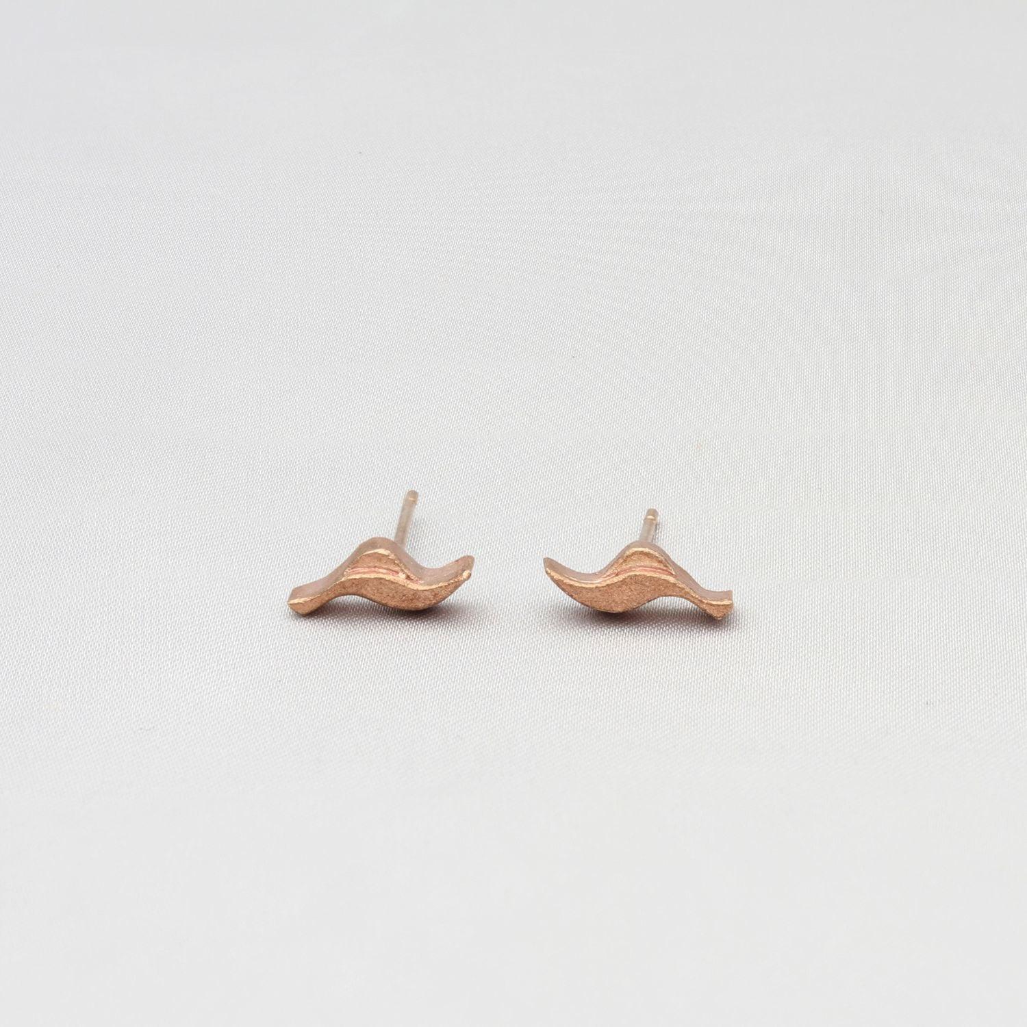 Glissando: 9ct Rose Gold Stud Earrings - Mari Thomas Jewellery