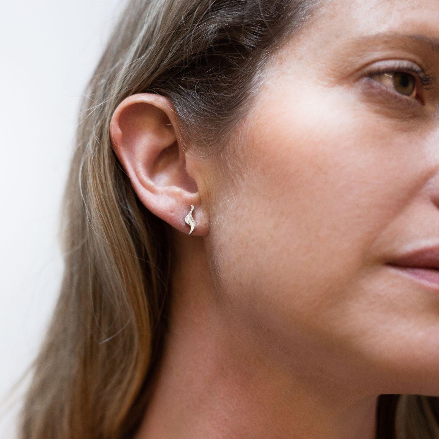 Glissando: 9ct Rose Gold Stud Earrings - Mari Thomas Jewellery