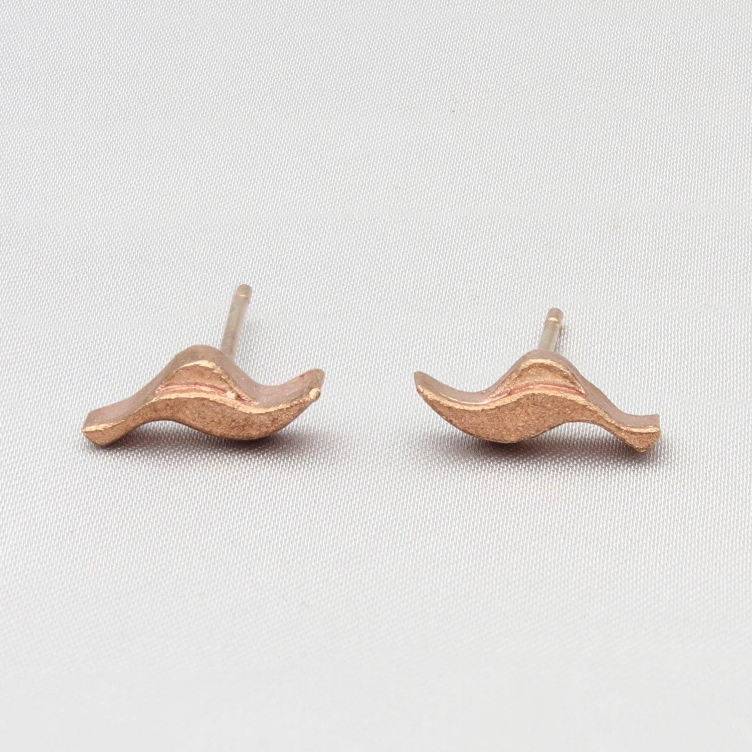 Glissando: 9ct Rose Gold Stud Earrings - Mari Thomas Jewellery