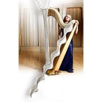 Glissando music jewellery. Welsh gold jewellery handcrafted in 9ct Rose Gold Circular Pendant, silver and 18ct white gold. Best music jewellery  designed and made in Wales UK. Featuring Royal Harpist Hannah Stone. Inspired by the traditional Welsh harp.
