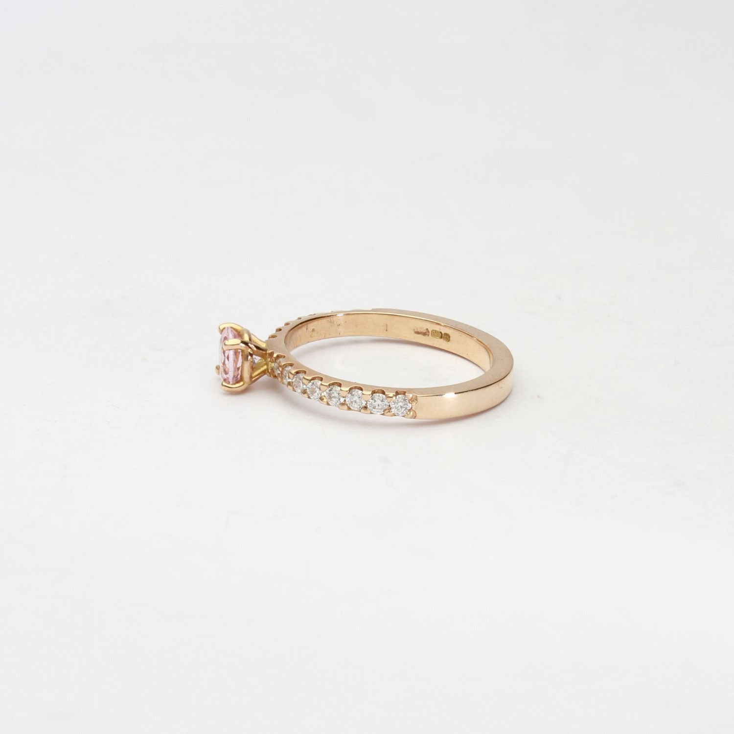 Opulence Rings: 18ct Rose Gold Morganite & Moissanite