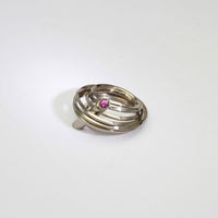 Solitaire: 18ct White Gold Ring with Pink Sapphire