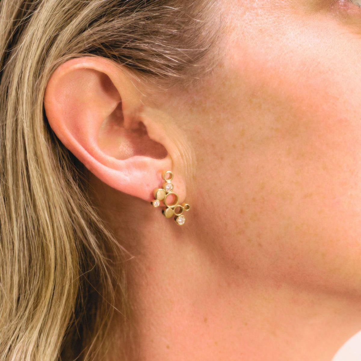 Yellow gold earrings - Mari Thomas Jewellery