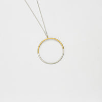2 tone circle silver with 22ct gold plating necklace by Charlotte Reid