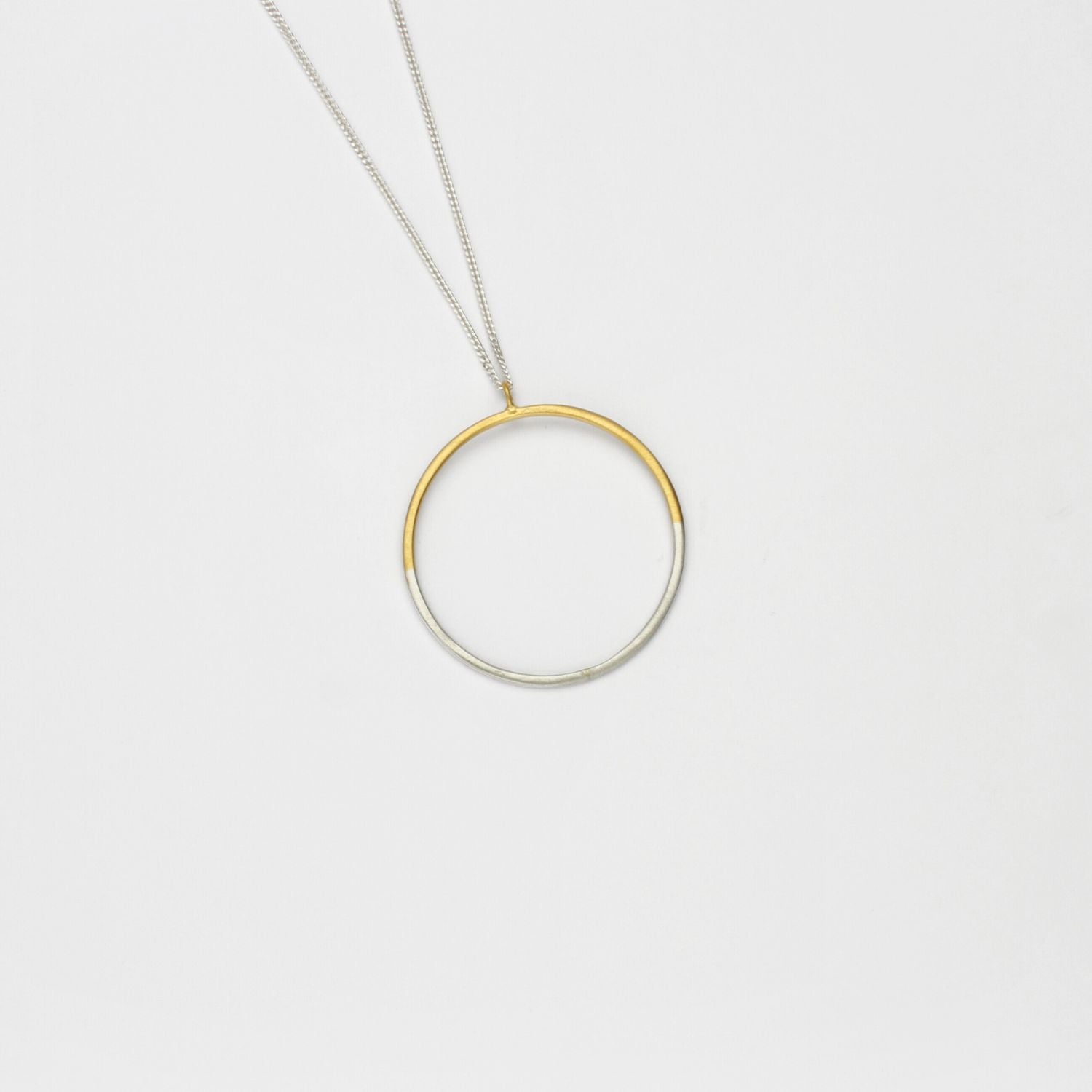2 tone circle silver with 22ct gold plating necklace by Charlotte Reid