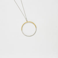 Large circle 2 tone pendant silver & 22ct gold plating by Charlotte Reid