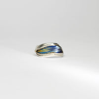 Niobium, silver & gold ring by Brian Eburah