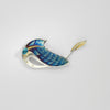 Brooch - titanium, silver & 18ct gold with blue topaz brooch by Brian Eburah