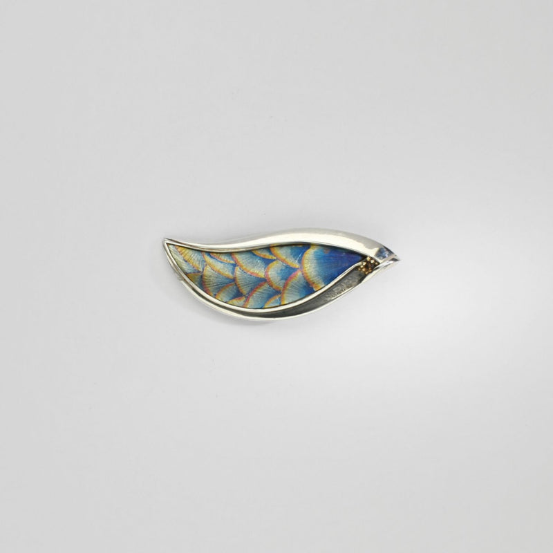 Brooch - niobium & silver by Brian Eburah