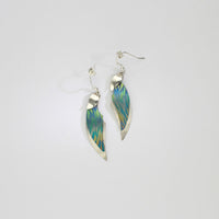 Earrings - floating niobium & silver hook earrings by Brian Eburah