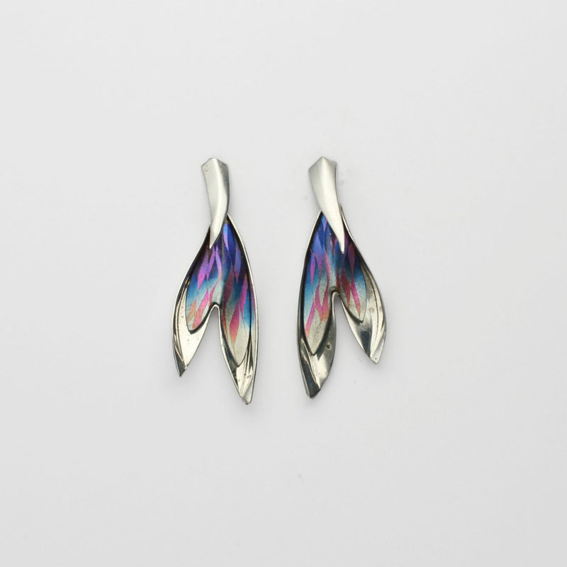 Earrings - Niobium & silver stud earrings by Brian Eburah