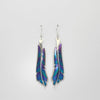 Earrings - feather niobium & silver hook earrings by Brian Eburah