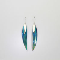 Earrings - niobium & silver hook earrings by Brian Eburah