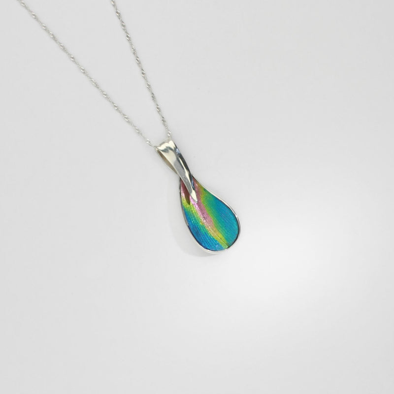 Pendant - niobium & silver pendant by Brian Eburah