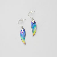 Earrings - niobium & silver hook earrings by Brian Eburah