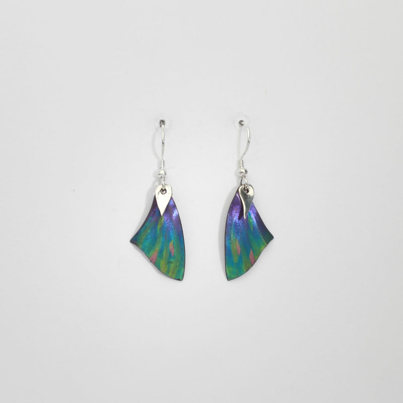 Earrings - niobium & silver hook earrings by Brian Eburah