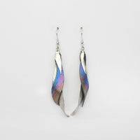 Earrings - Niobium & silver hook earrings by Brian Eburah
