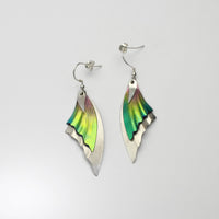 Silver and niobium earrings by Brian Eburah